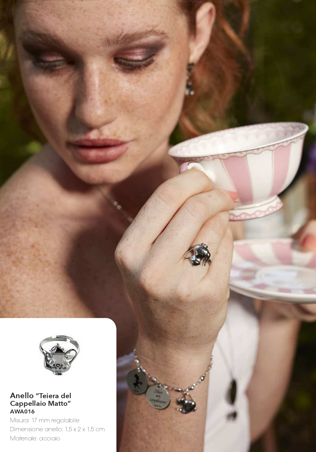 Anello in acciaio Mad Tea collezione Alice in Wonderland-AWA016