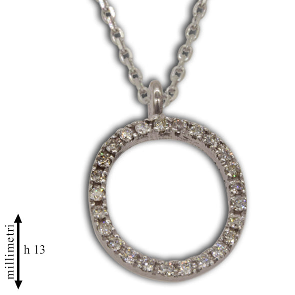 Collana in oro con pendente oro e diamanti lettera grande