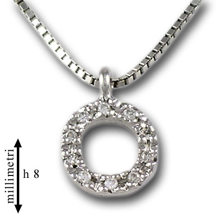 Collana in oro con pendente oro e diamanti lettera piccola