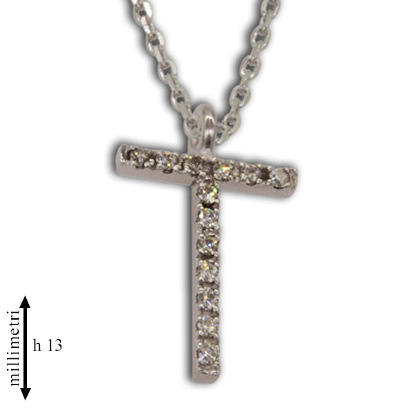 Collana in oro con pendente oro e diamanti lettera grande