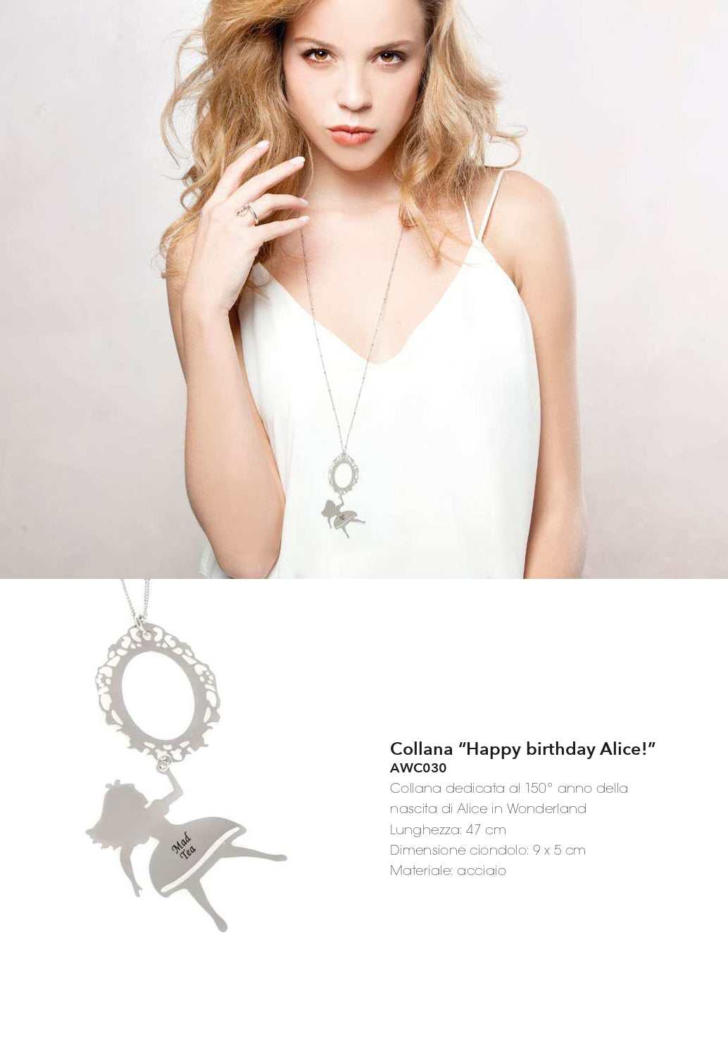 Collana in acciaio Mat Tea collezione Alice in Wonderland-AWC030