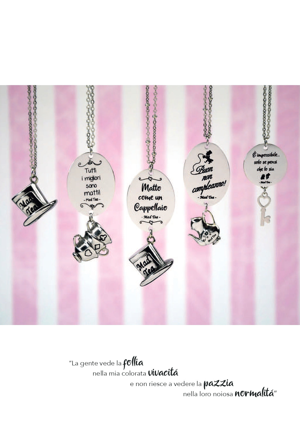 Collana in acciaio Mat Tea collezione Alice in Wonderland-AWC030