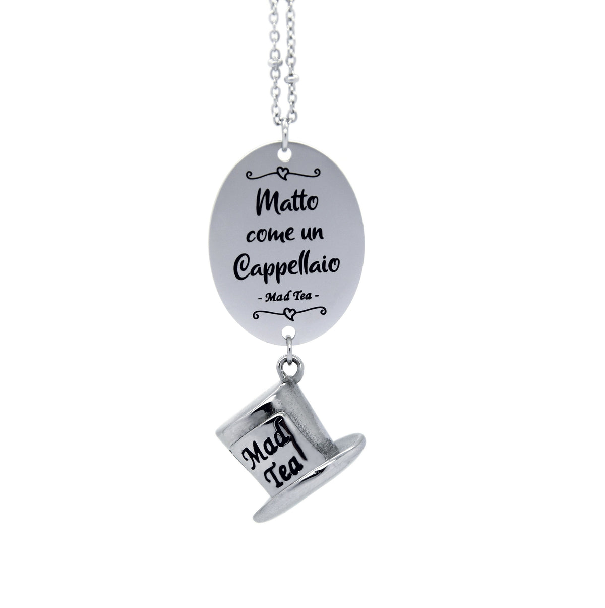 Collana in acciaio Mat Tea collezione Alice in Wonderland-AWC040