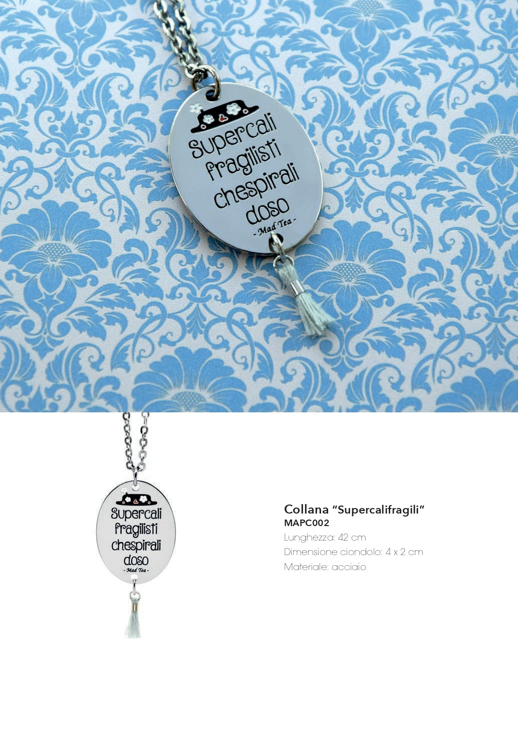 Collana in acciaio Mad Tea collezione Mary Poppins-MAPC002