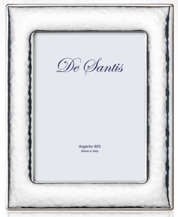 Cadre Photo + Horloge De Santis - Argent 925, 9x13 Cm, Made In Italy, Noces D'or