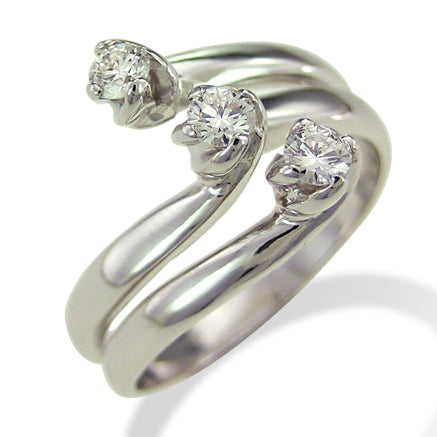 Anello trilogy in oro bianco con diamanti naturali - FT11615