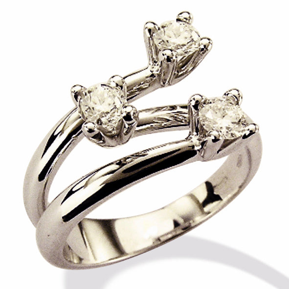 Anello trilogy in oro bianco con diamanti naturali - FT09825