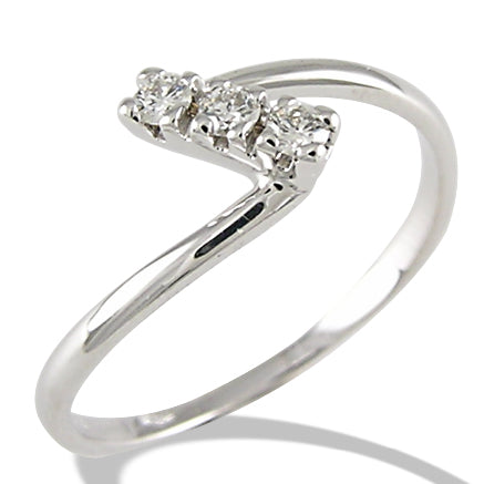Anello trilogy in oro bianco con diamanti naturali - FT21209