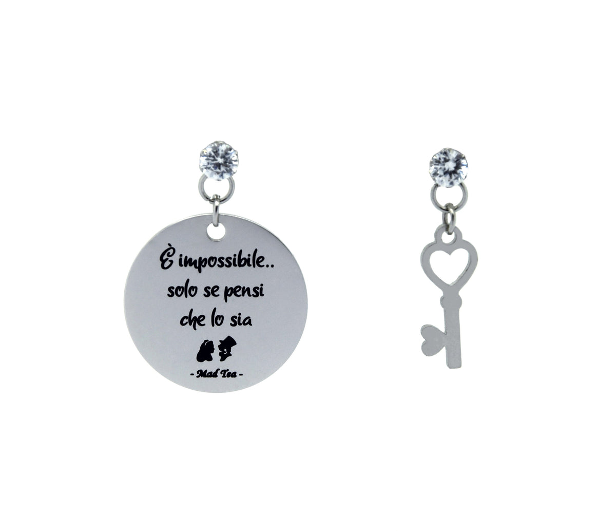 Orecchini in acciaio Mad Tea collezione Alice in Wonderland-AWO035