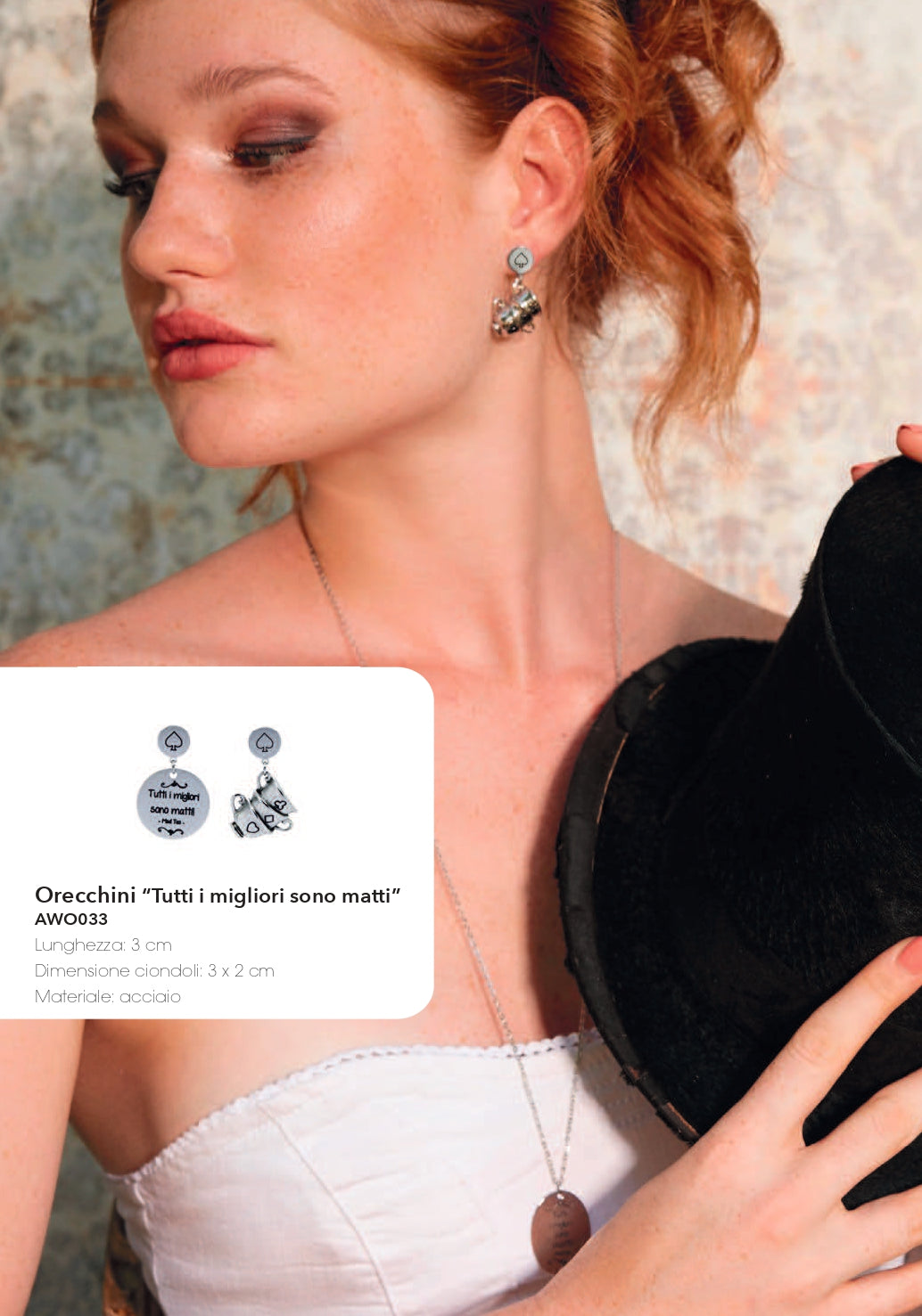 Orecchini in acciaio Mad Tea collezione Alice in Wonderland-AWO033