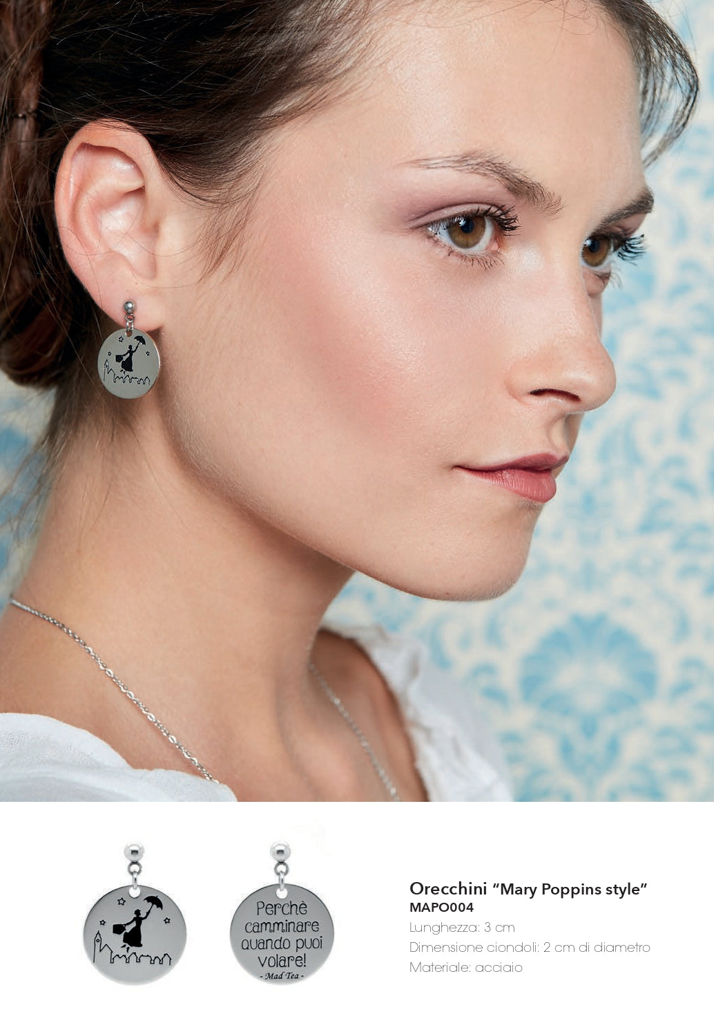 Orecchini in acciaio Mad Tea collezione Mary Poppins-MAPO004