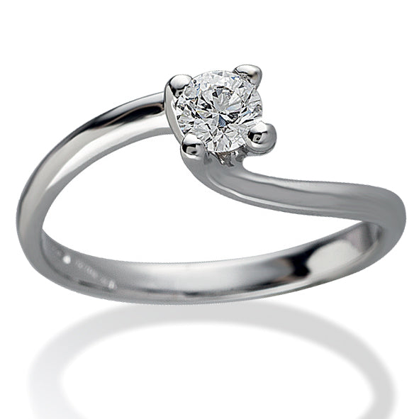 Anello solitario in oro bianco con diamante naturale - SS44204