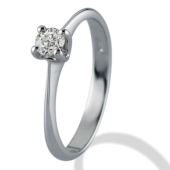 Anello solitario in oro bianco con diamante naturale - SS56218