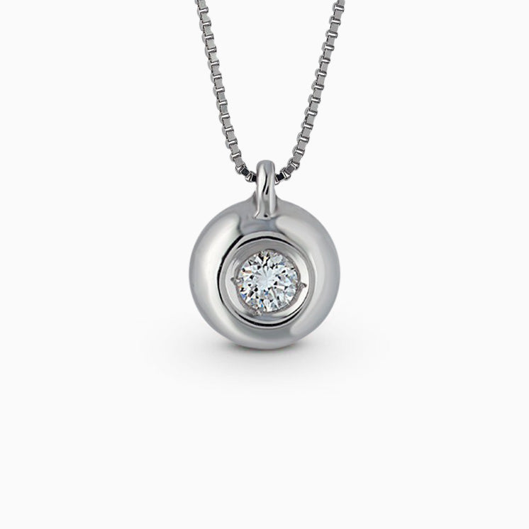 Collana punto luce cipollina in oro bianco